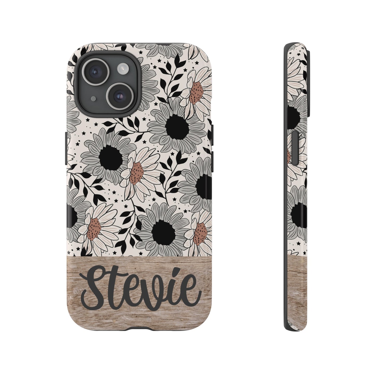 Personalized Floral Tough Phone Case for iPhone, Samsung and Google Phones